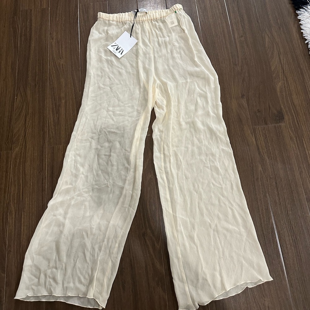Zara studio transparent beige pants